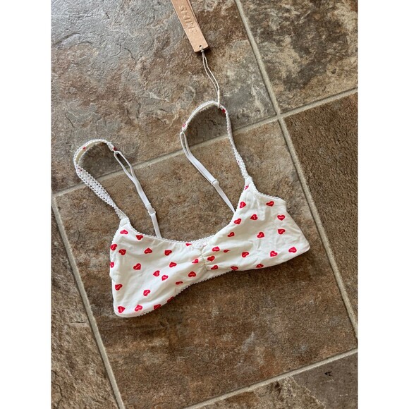 Skims Fits Everybody Picot Skimpy Scoop Bralette Ruby Heart Print Size XXS - Picture 4 of 10